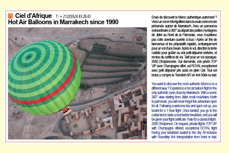 Ciel d’Afrique - Marrakech montgolfière - Ballooning Marrakech - Hot air Ballooning