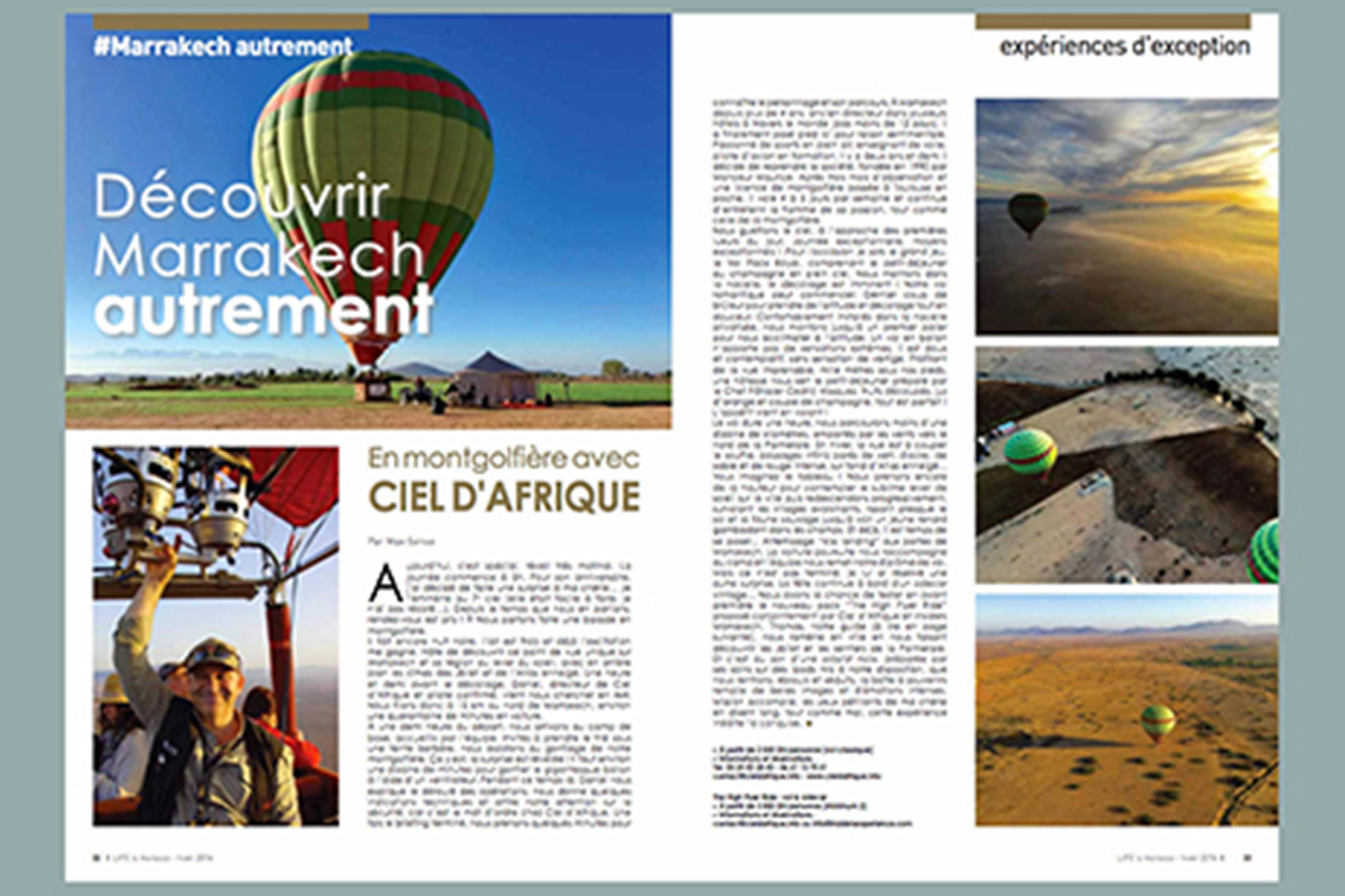 Ciel d’Afrique - Marrakech montgolfière - Ballooning Marrakech - Hot air Ballooning